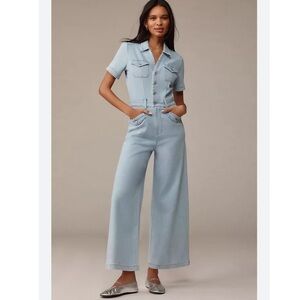 PAIGE x Anthropologie Harper Ankle Wide-Leg Jumpsuit New!